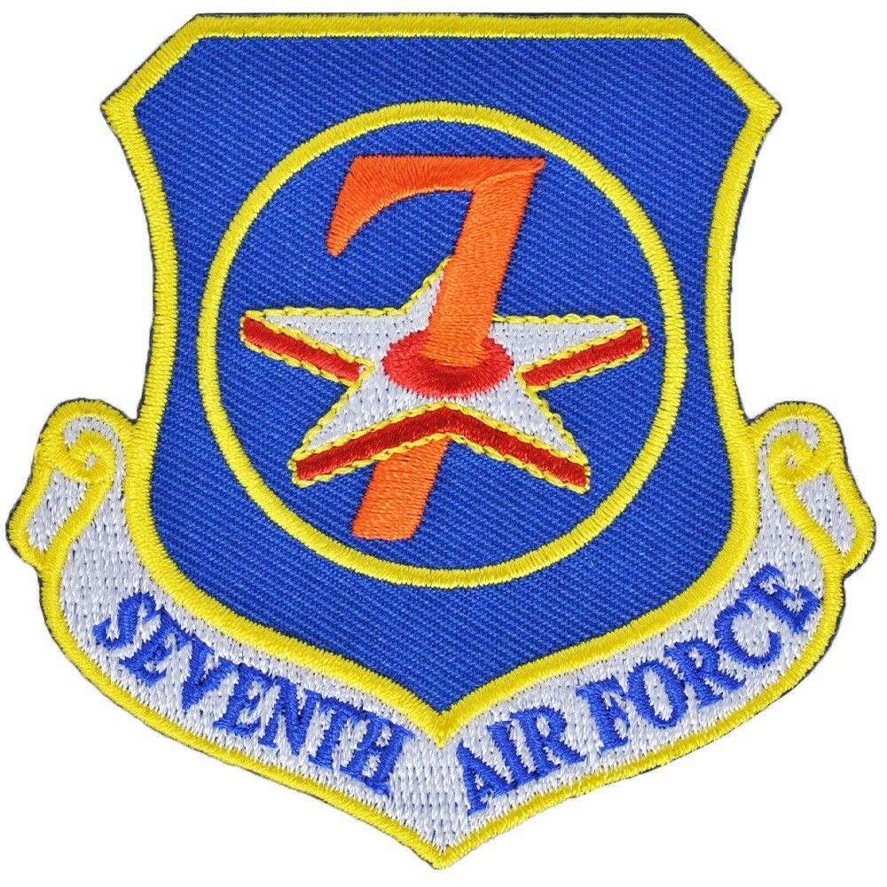 AIR FORCE 7TH SHIELD Embroidered Shoulder Patch (3-1/16") (0907)
