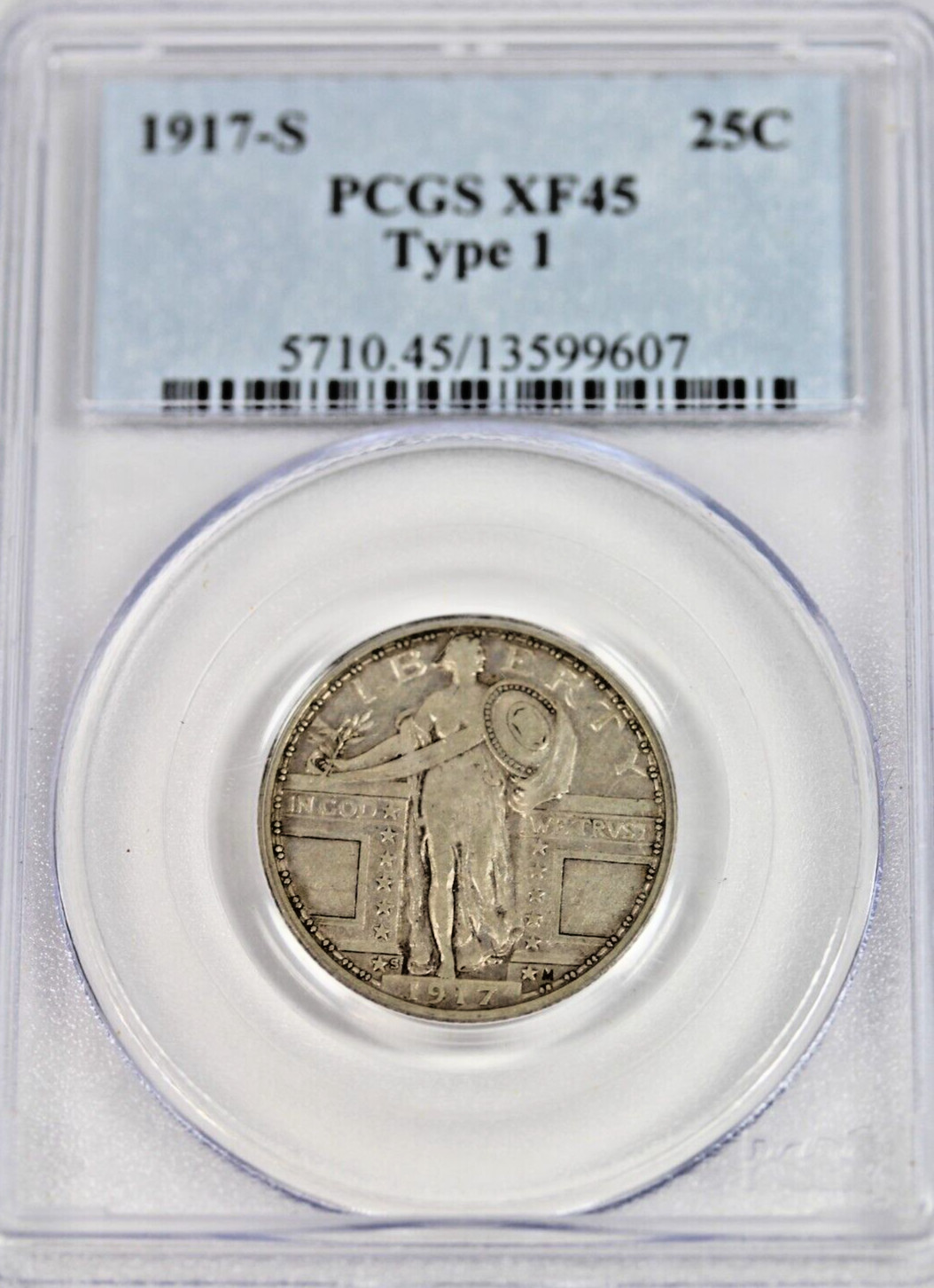 1917-S Type 1 Standing Liberty Quarter : PCGS XF45