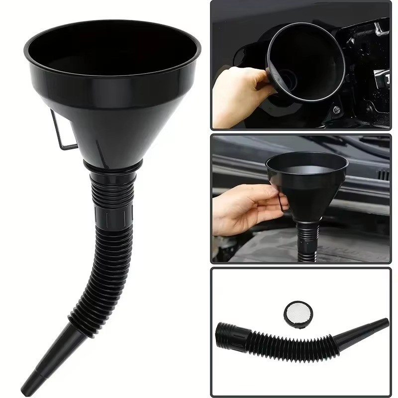 Flexible Large Funnel Oil Water Gas Fuel Spout Funnel for Car Motorcycle Boat.