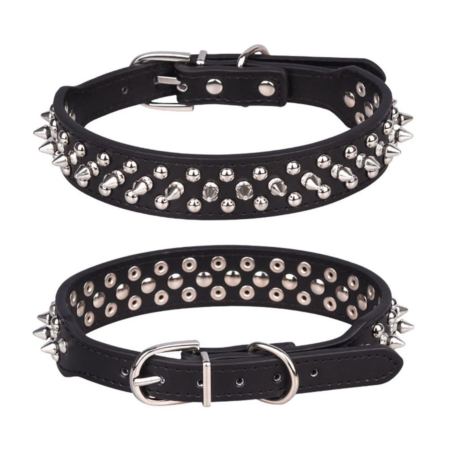 Spiked Dog Collar, Mushrooms Rivet Spike Anti-Bite Studded Protective Pet Nec...