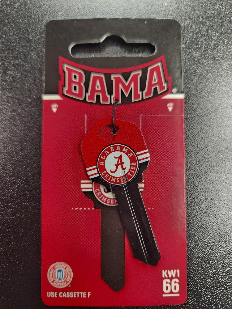 COLLEGE ALABAMA CRIMSON TIDE KWIKSET KW1/KW10 KEYBLANK - READ DETAILS BELOW