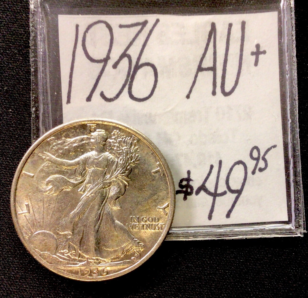 1936 Walking Liberty Silver Half Dollar AU+! ENN Coins