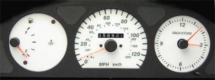 Lockwood Fiat Punto Mk1 w/Clock - no Rev - 1 Window RED (G) Dial Kit 44GG2