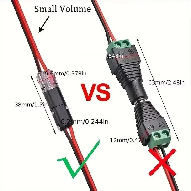 50 pcs Double-Wire Plug-in Connector, Cable Clamp with Locking Buckle, AWG 18-22