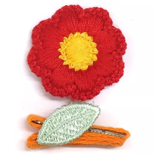 J-Dream Flower Hair Clip Non-Metallic Red 2.2in Capsule Toy 2023 Release