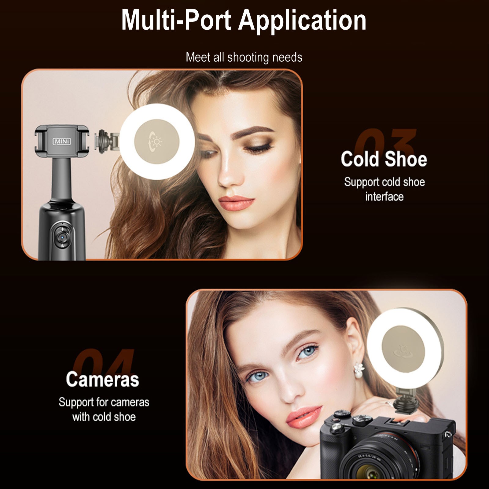 360 Rotatable LED Ring Light Video Light Portable Selfie Makeup Fill Light