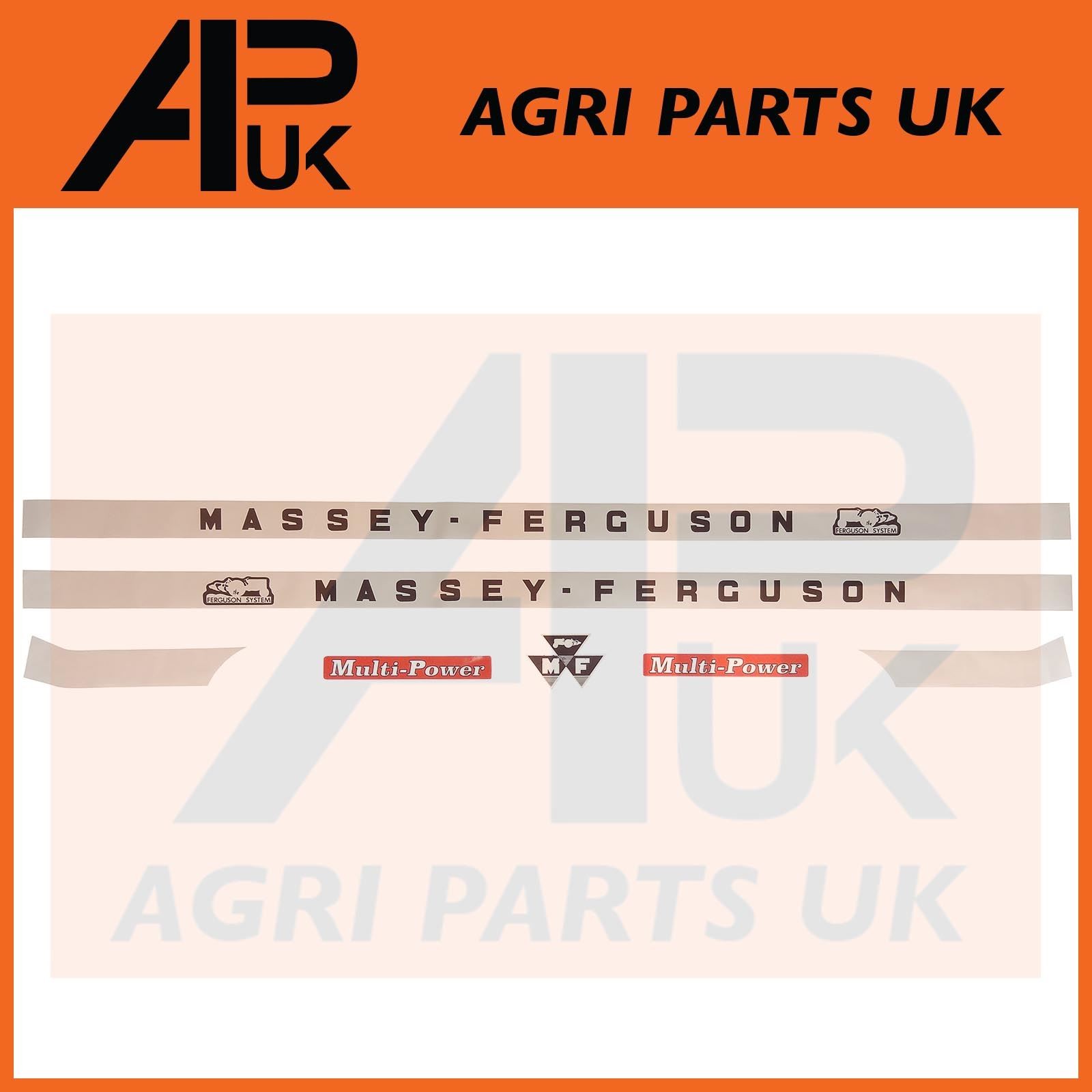 Hood Bonnet Decal Sticker Set for Massey Ferguson 168 175 178 185 188 Tractor