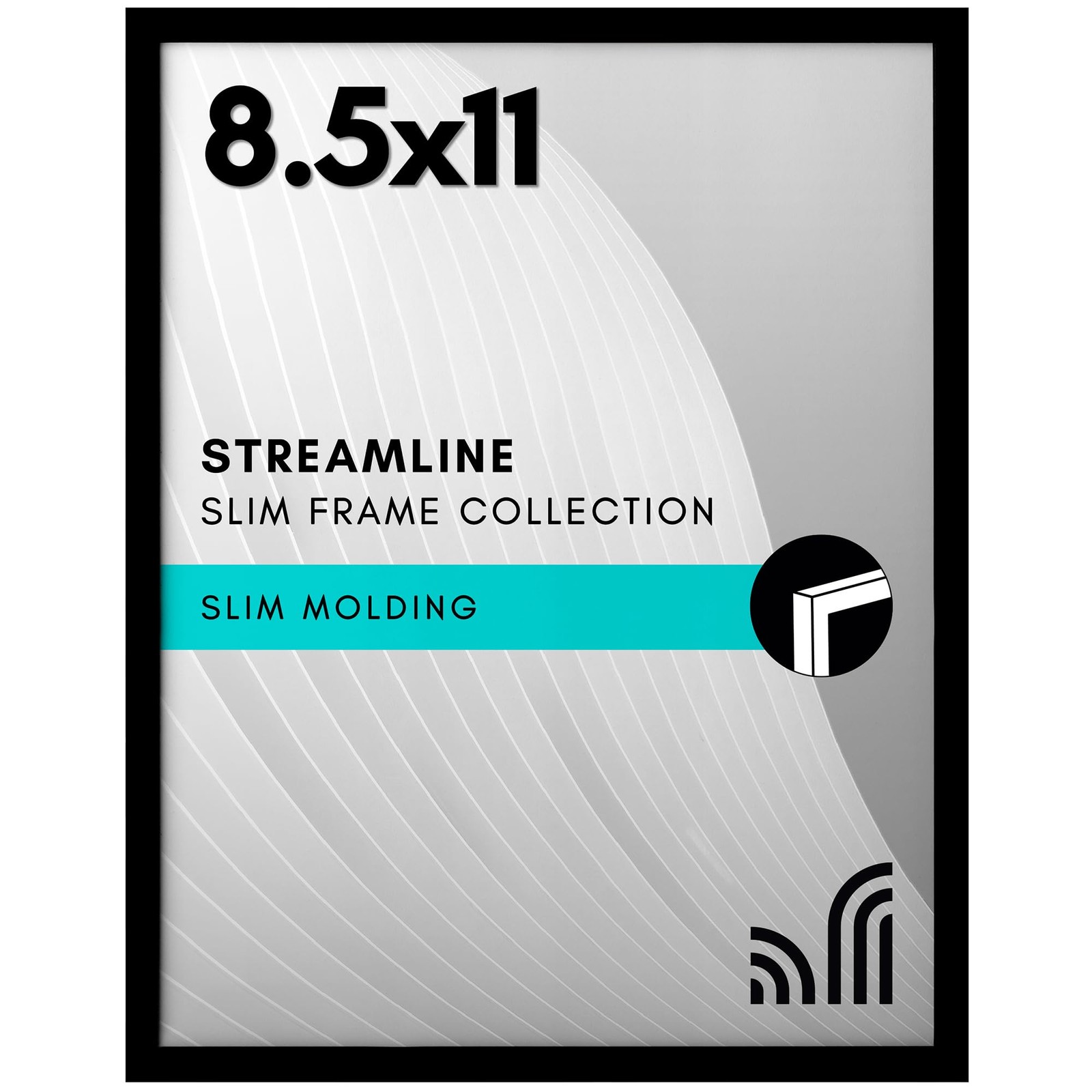Americanflat 8.5x11 Picture Frame with Shatter-Resistant Glass 8.5x11, Black