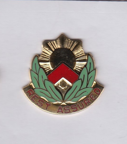 US Army 593rd Support Bn Quartermaster QM Supply crest DUI badge G-23