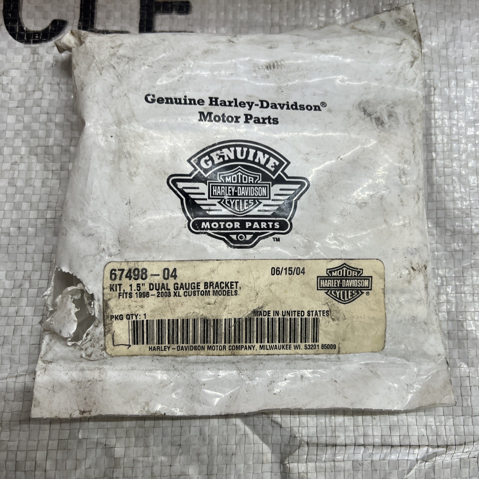 New Genuine Harley Davidson Sportster Xl Dual 1.5" Gauge Bracket 67498-04