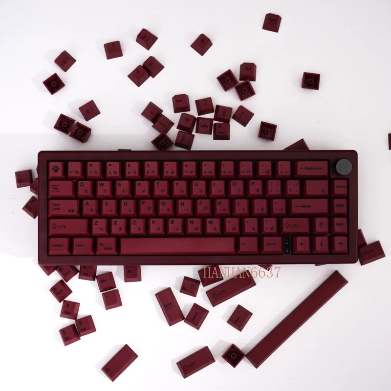Simple Red Style PBT 140 Keycaps Cherry Profile 140pcs/set for MX Keyboard Gifts