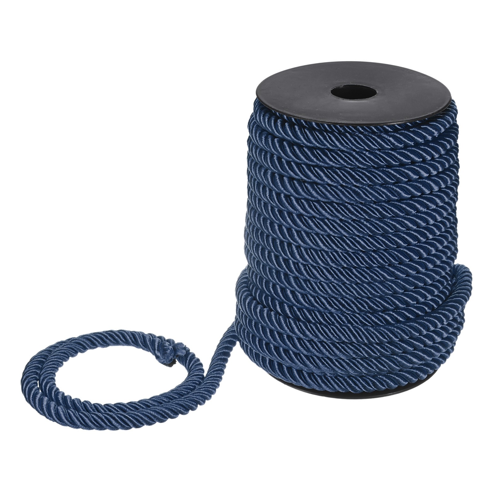 22 Yards Soft Twisted Rope Trim, 8mm Upper Cyan Polyester Cord for DIY Craft