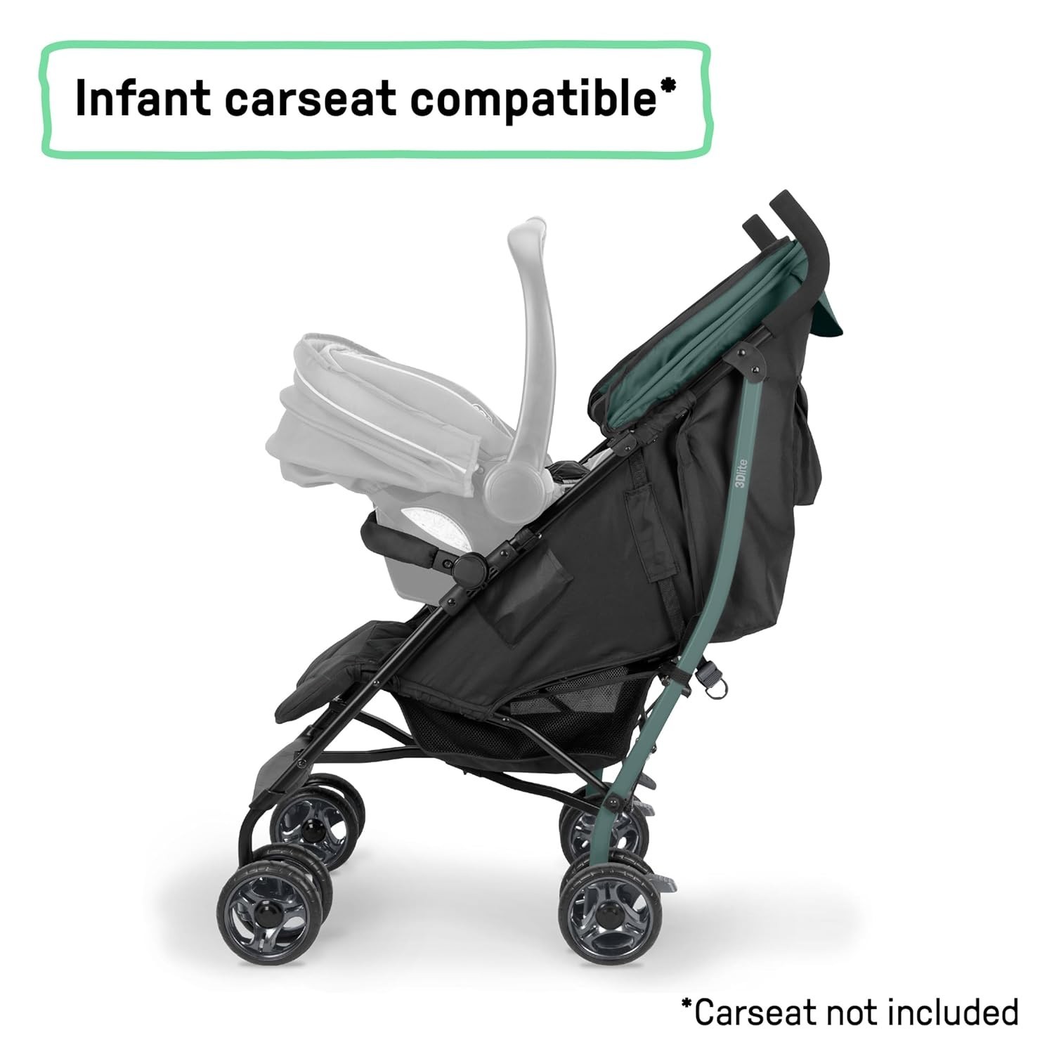 Lightweight Folding Stroller with Car Seat Compatibility & Extra-Large Canopy
