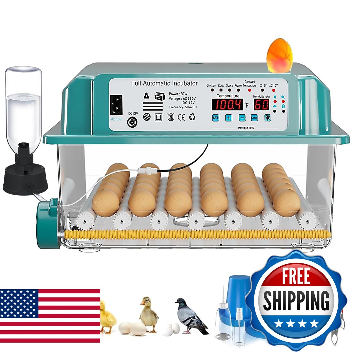 CoInceptus 36 Eggs Incubators Hatching Eggs,Egg Incubator 4 Automatic Incubate