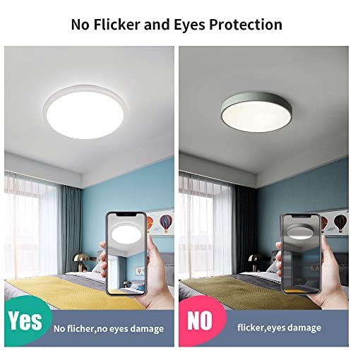 12 Inch LED Flush Mount Ceiling Light, 24W Surface Flat LED Ceiling 1 Pack