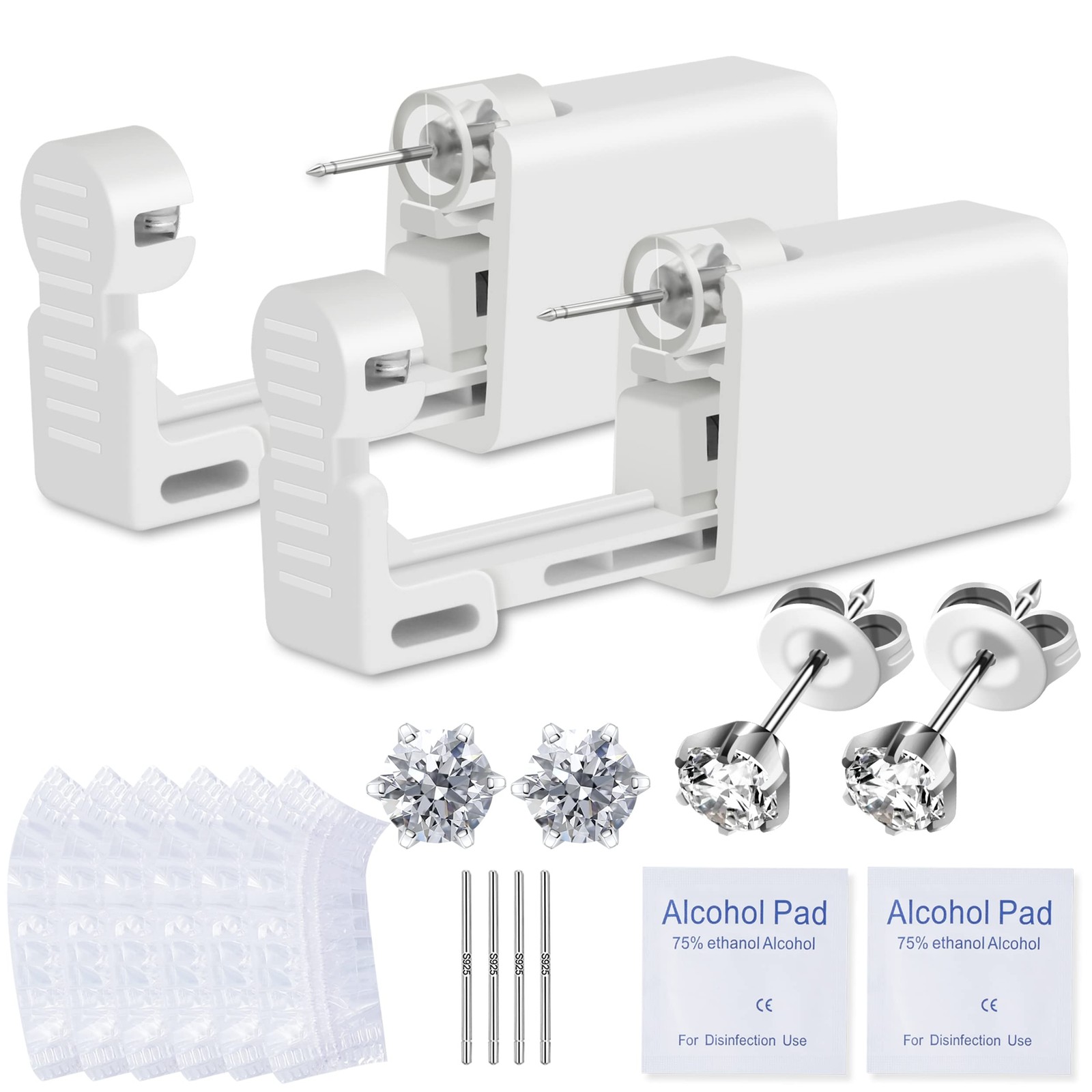 Ear Piercing Kit, 2 Pcs Disposable Ear Piercing Gun with Preloaded Ear Stud, ...
