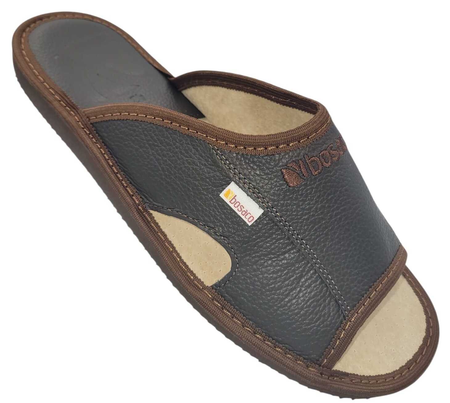 Flip Flops Men Leather With Open Toes Brown Sandals Leather Men  Sizes 40-46