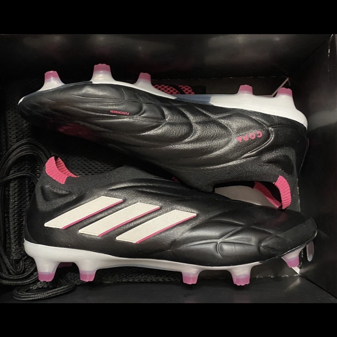 adidas Copa Pure+ FG Black/Metallic/Pink HQ8895 MENS SIZE 7.5 Soccer Cleats