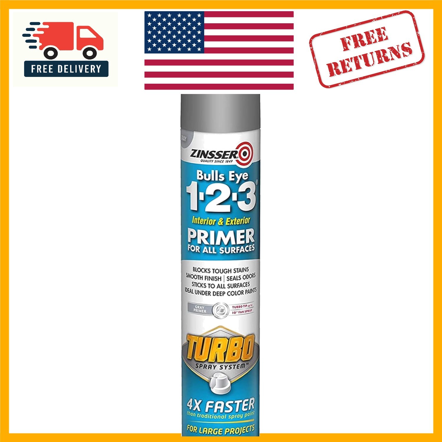 Fast-Drying 26 oz Gray Primer Spray - Versatile Oil-Based Interior/Exterior Use
