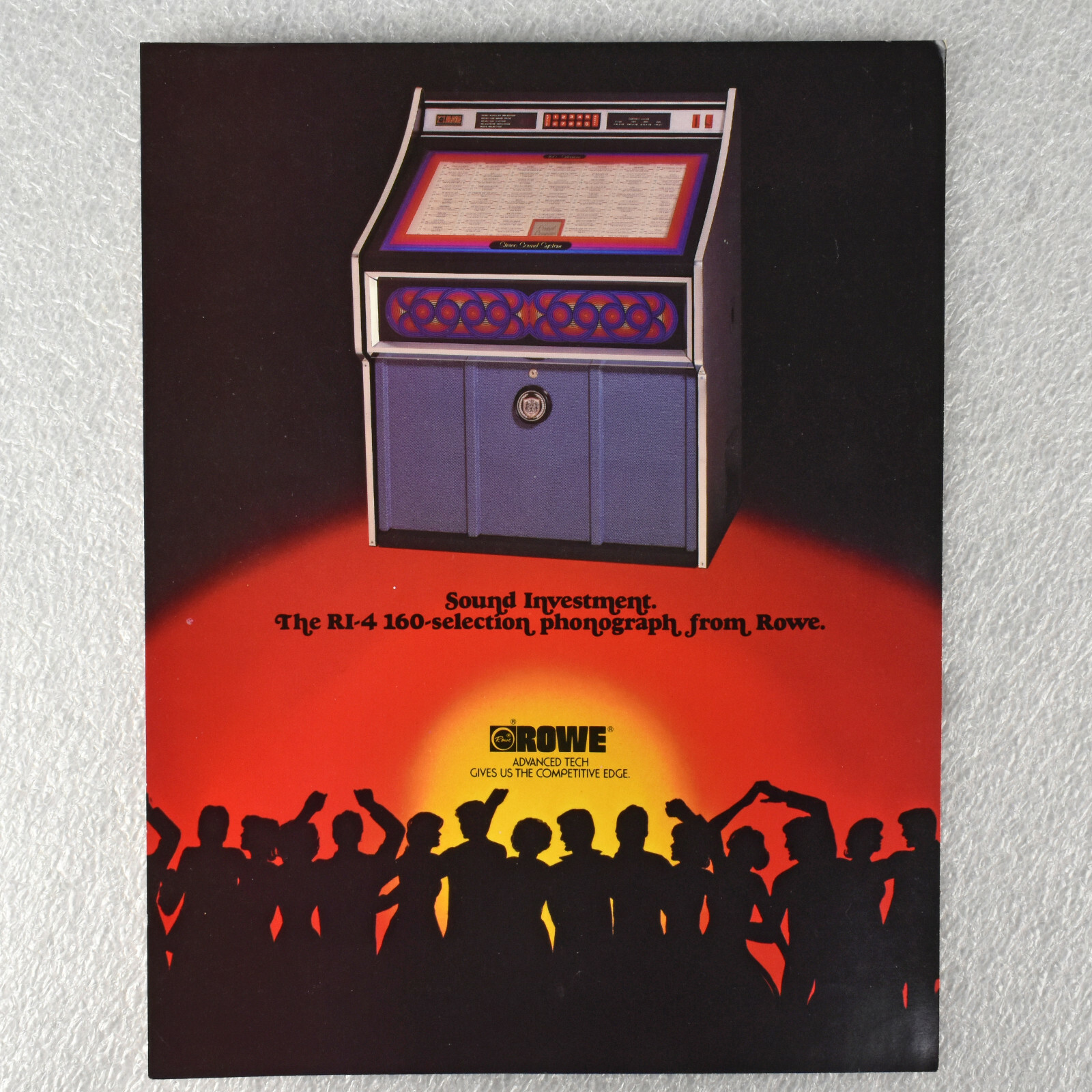 Original Vintage Rowe RI-4 Jukebox Phonograph Advertising Flyer Sheet