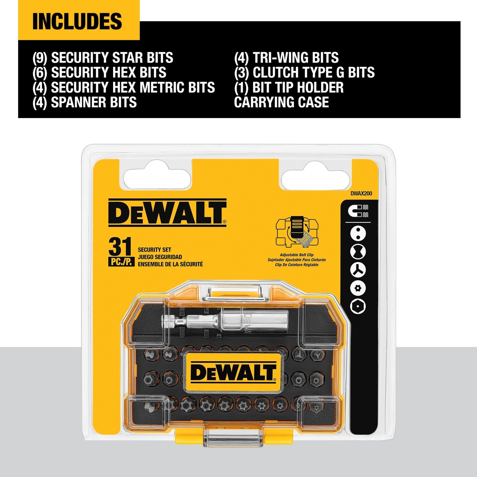 DEWALT Security Screwdriving Set, 31-Piece (DWAX200) One Size, Multi