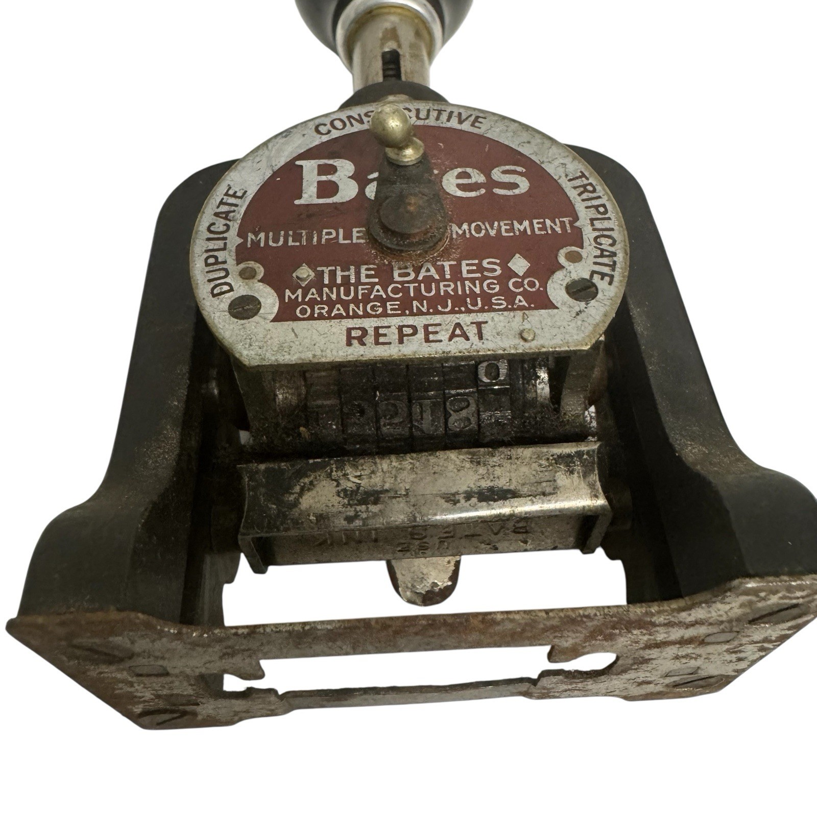 Bates Numbering Machine~Stamp Consecutive Duplicate Triplicate Repeat 6Wheel Vtg