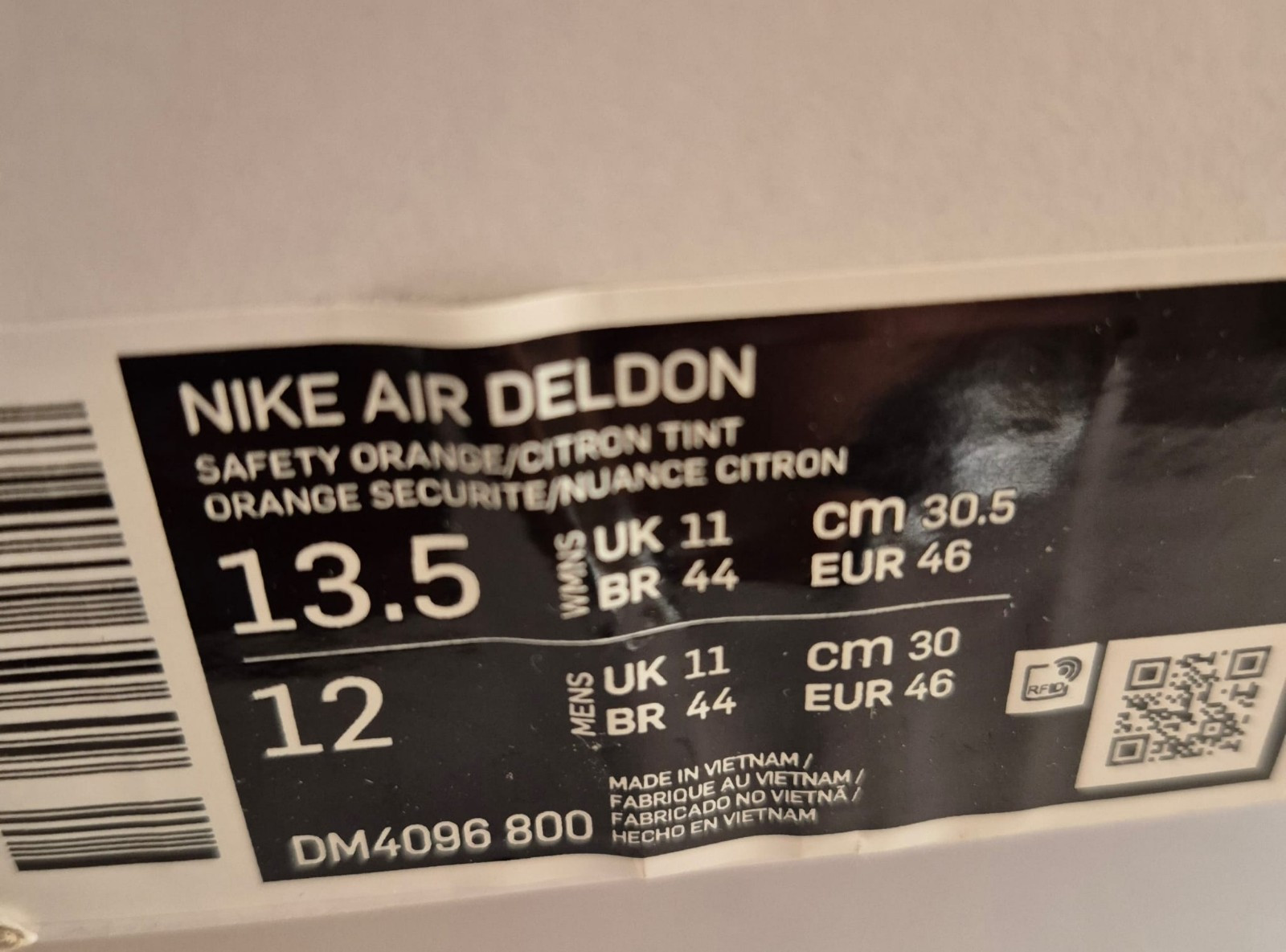 Nike Air Deldon Safety Orange Sneakers DM4096-800 Men’s Size US 12