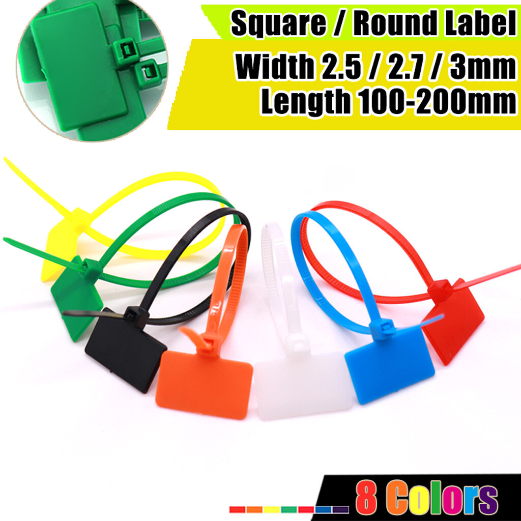 Colorful Marker Cable Zip Ties Wraps Write On Label Flag 2.5 2.7 3mm Wide Nylon