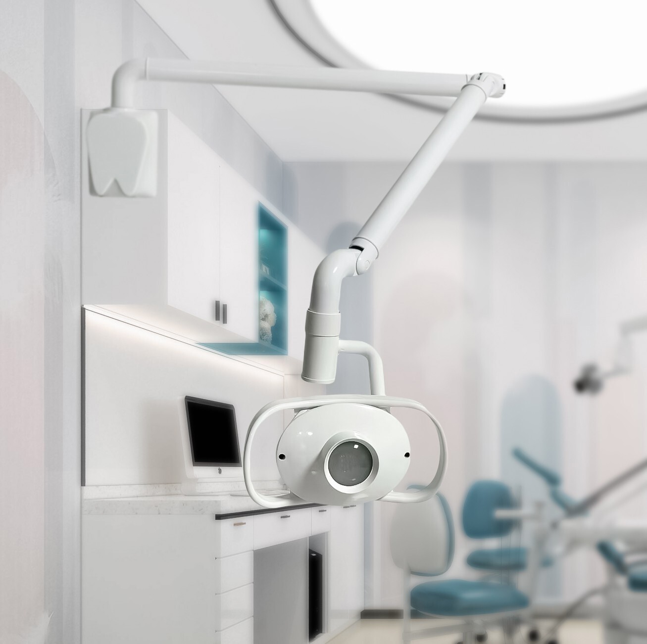 Wall-Mounted Otolaryngology Examination Exam Lamp Surgical Light with Arm ENT