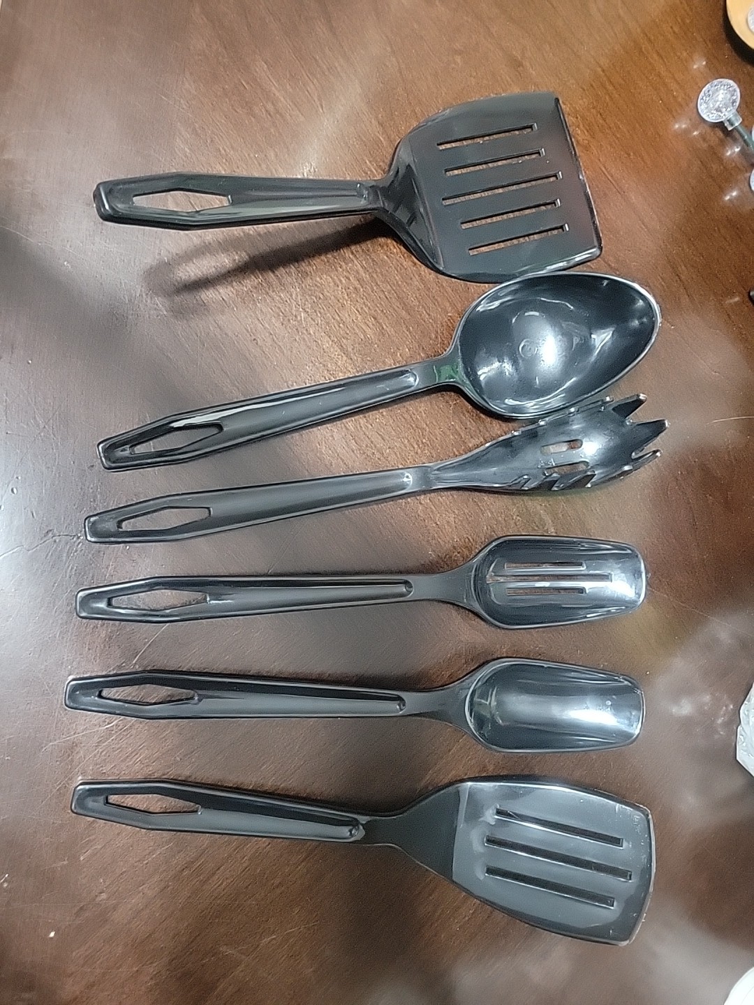 6 Pc Ultimate King Kraft Black Nylon Utensil Set Spatulas, Spoons Ladle & Pasta