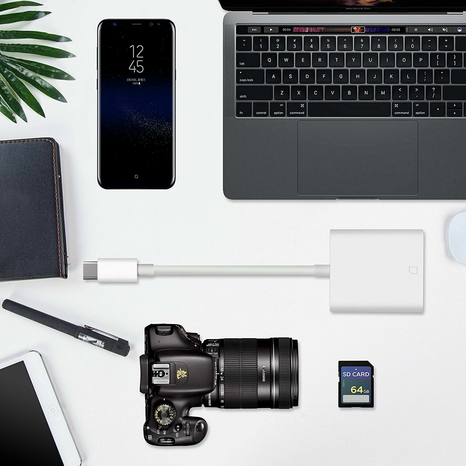 USB C SD Card Reader Type-C to SD Card Camera Reader Adapter for Android