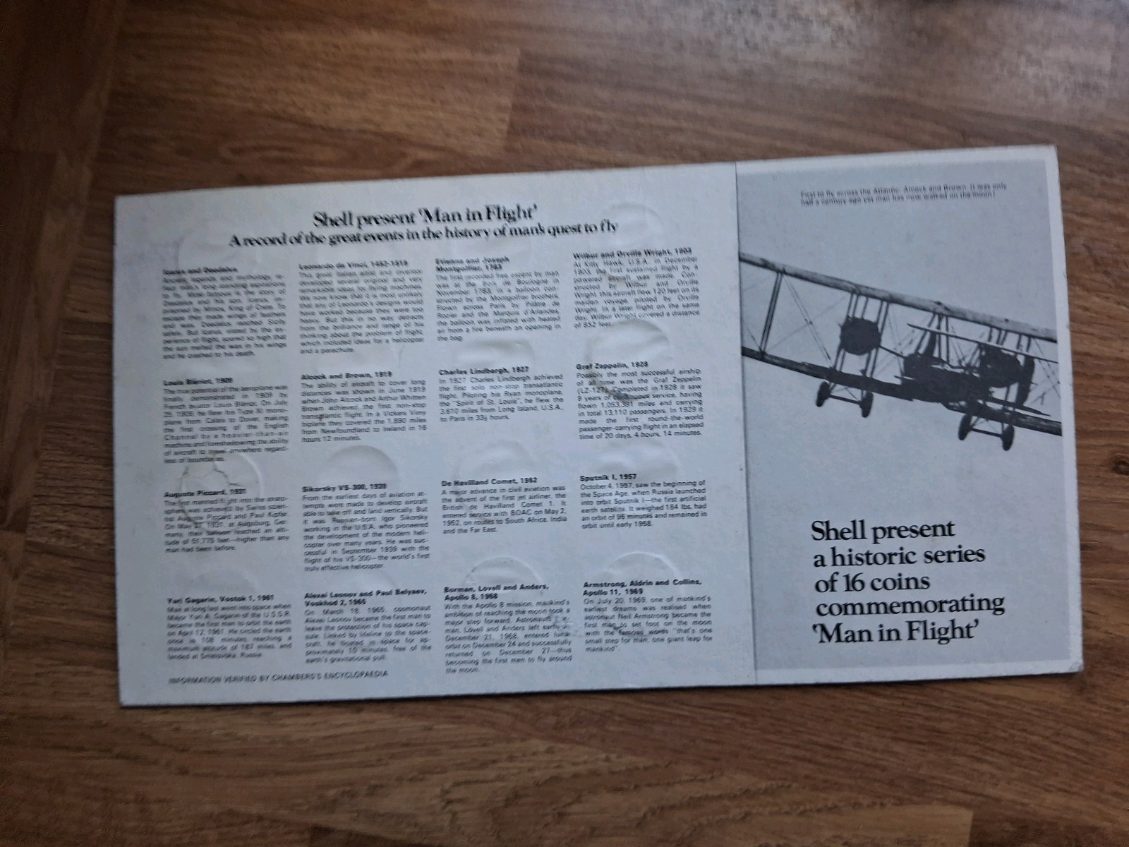 Man In Flight Shell Coin Token Collection 1970s Presentation Complete Near Set