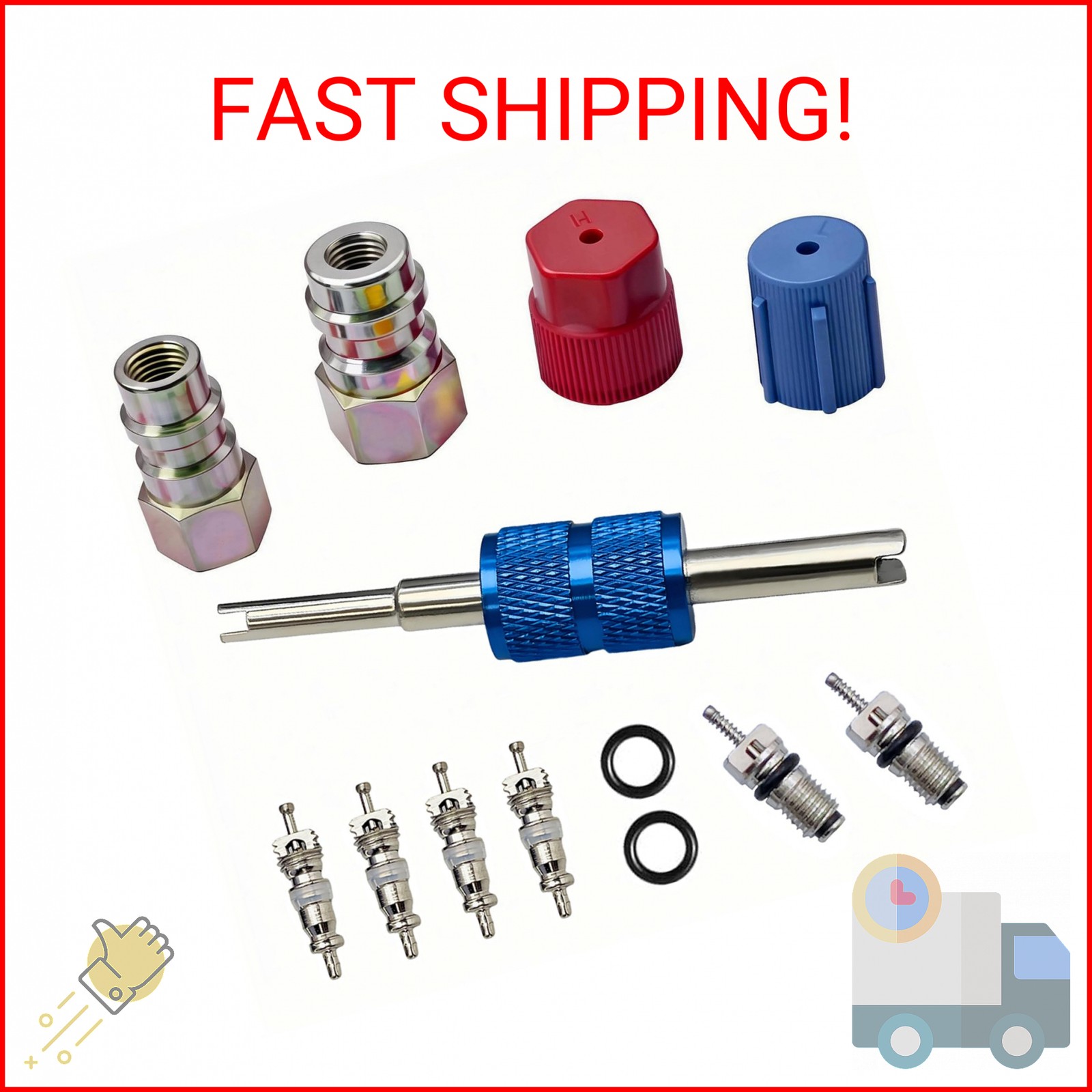 R12 to R134A AC Retrofit Fitting Adapter Kit, R12 R22 to R134A High/Low Fitting