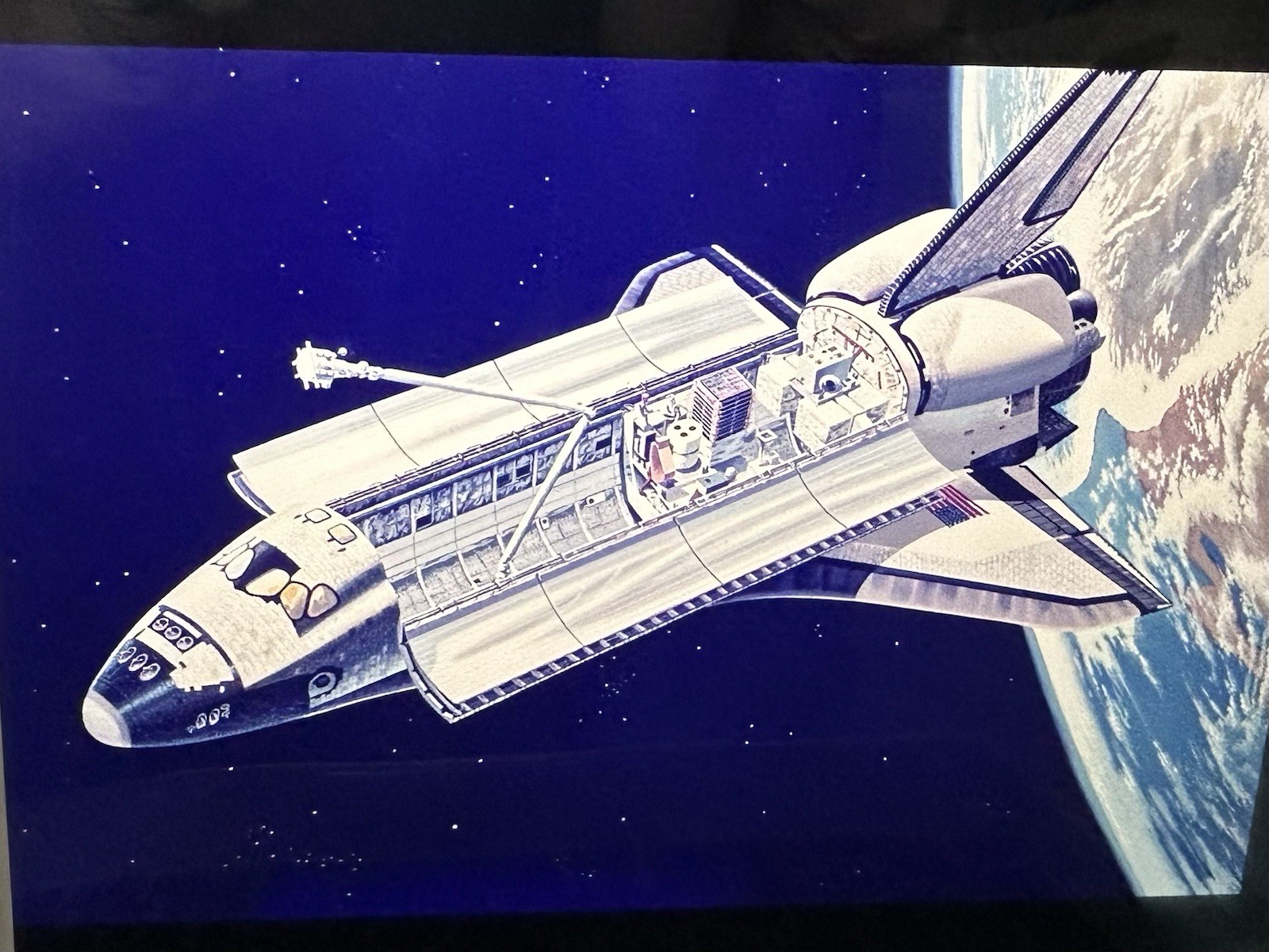1982 NASA KSC Space Shuttle Orbiter Cargo Payload Bay Presentation Transparency