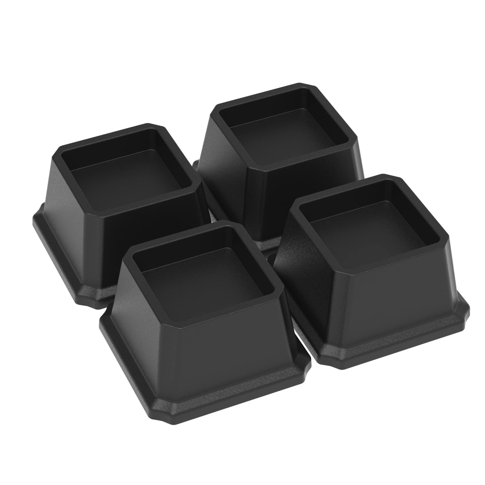 4-Set Black 2" Heavy Duty Bed Furniture Elevators 1500 lbs Lifts Riser