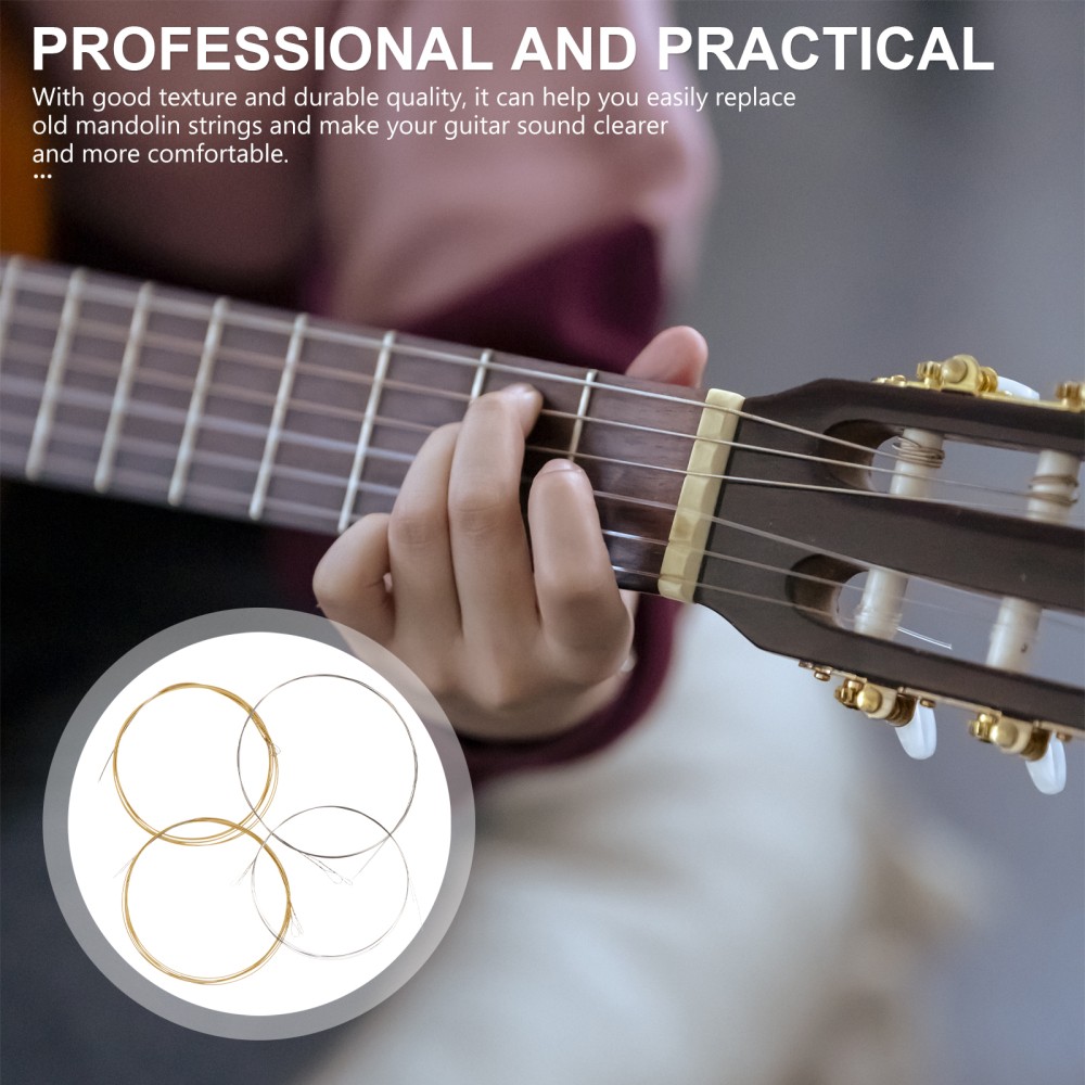 4pcs Mandolin Stainless Steel Strings Replaceable String Set