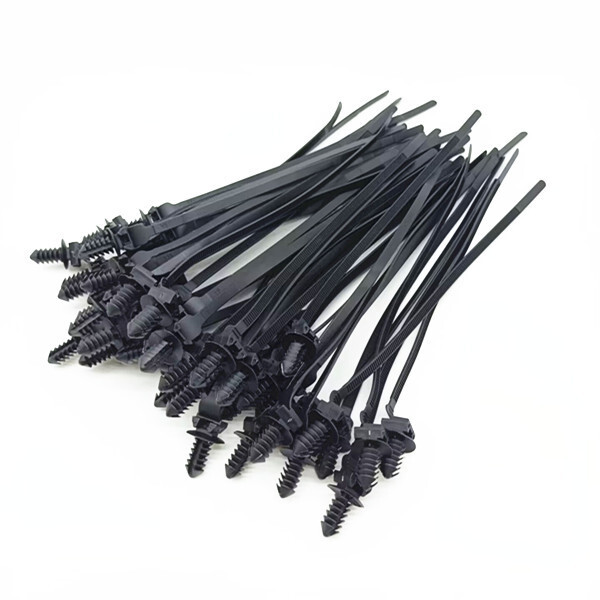 Car Push Mount Zip Ties Nylon Tie Wraps Clip Pipe Cable Fasteners Bundle Kit