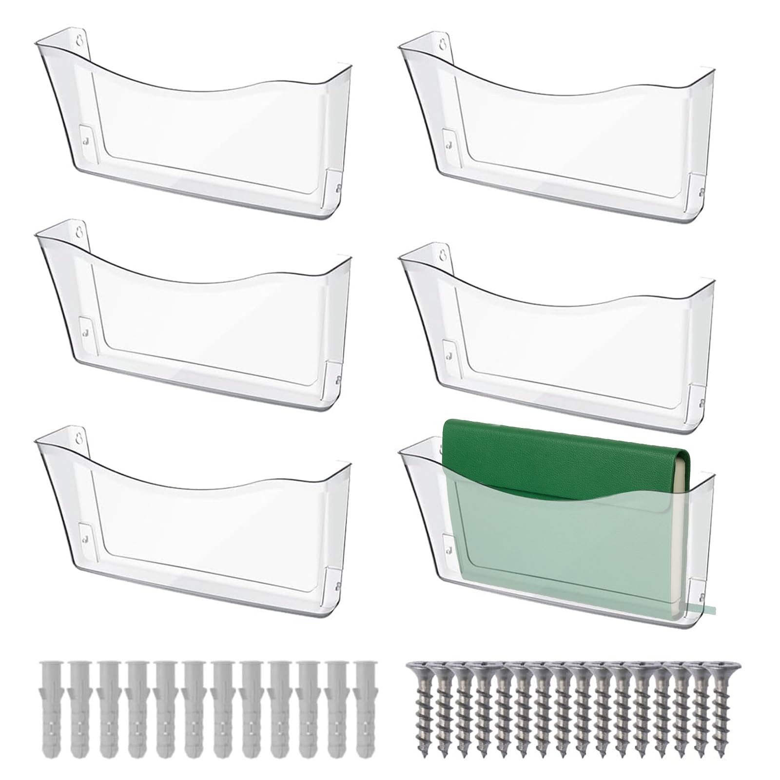 Carpetas de pared de plástico transparente, soporte acrílico para archivos