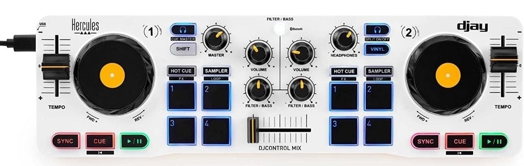 Hercules DJControl Mix Bluetooth Wireless DJ Controller for iOS & Android Phone