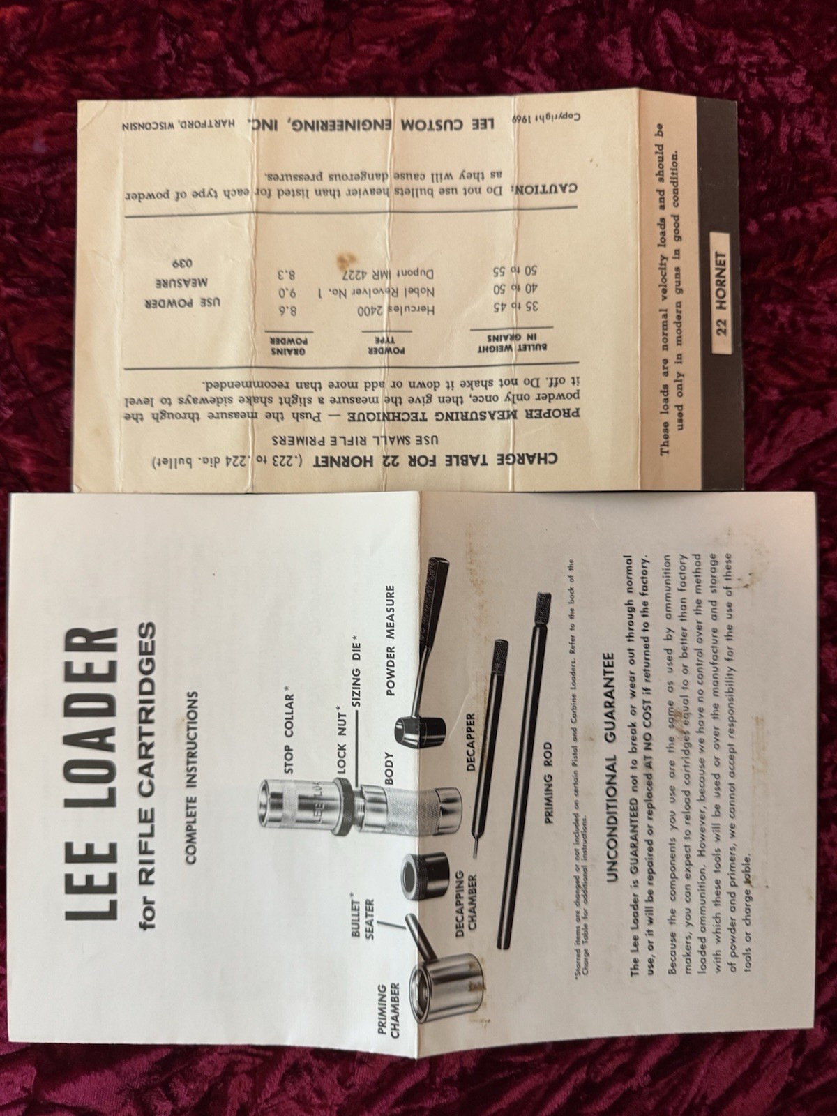 Lee Precision Lee Loader Hand Reloading Press Kit for 22 Hornet + Hand Primer