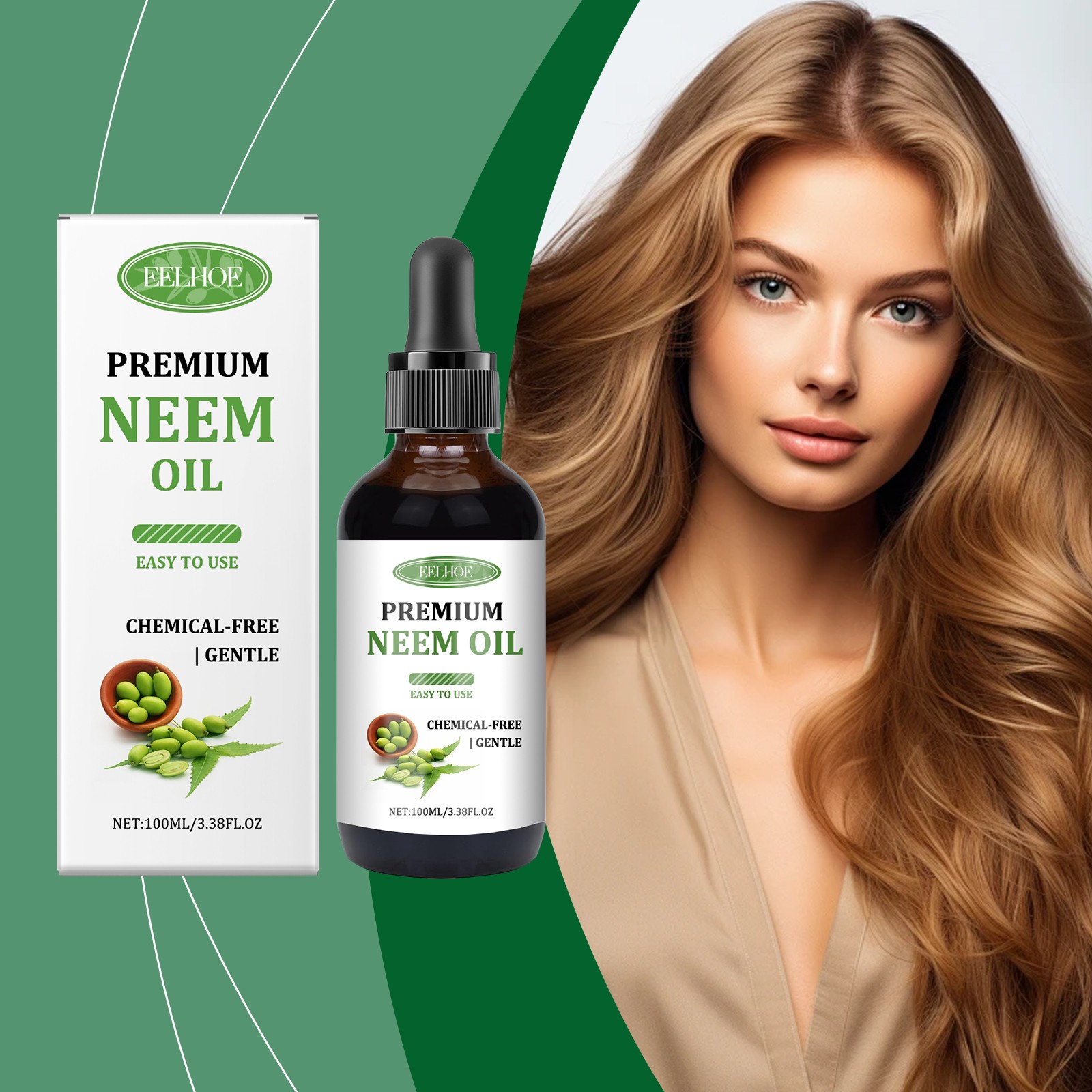Neem Oil Blend Skin Hair Nail Care Moisturizing Massage Oil with Vitamin E 100ml