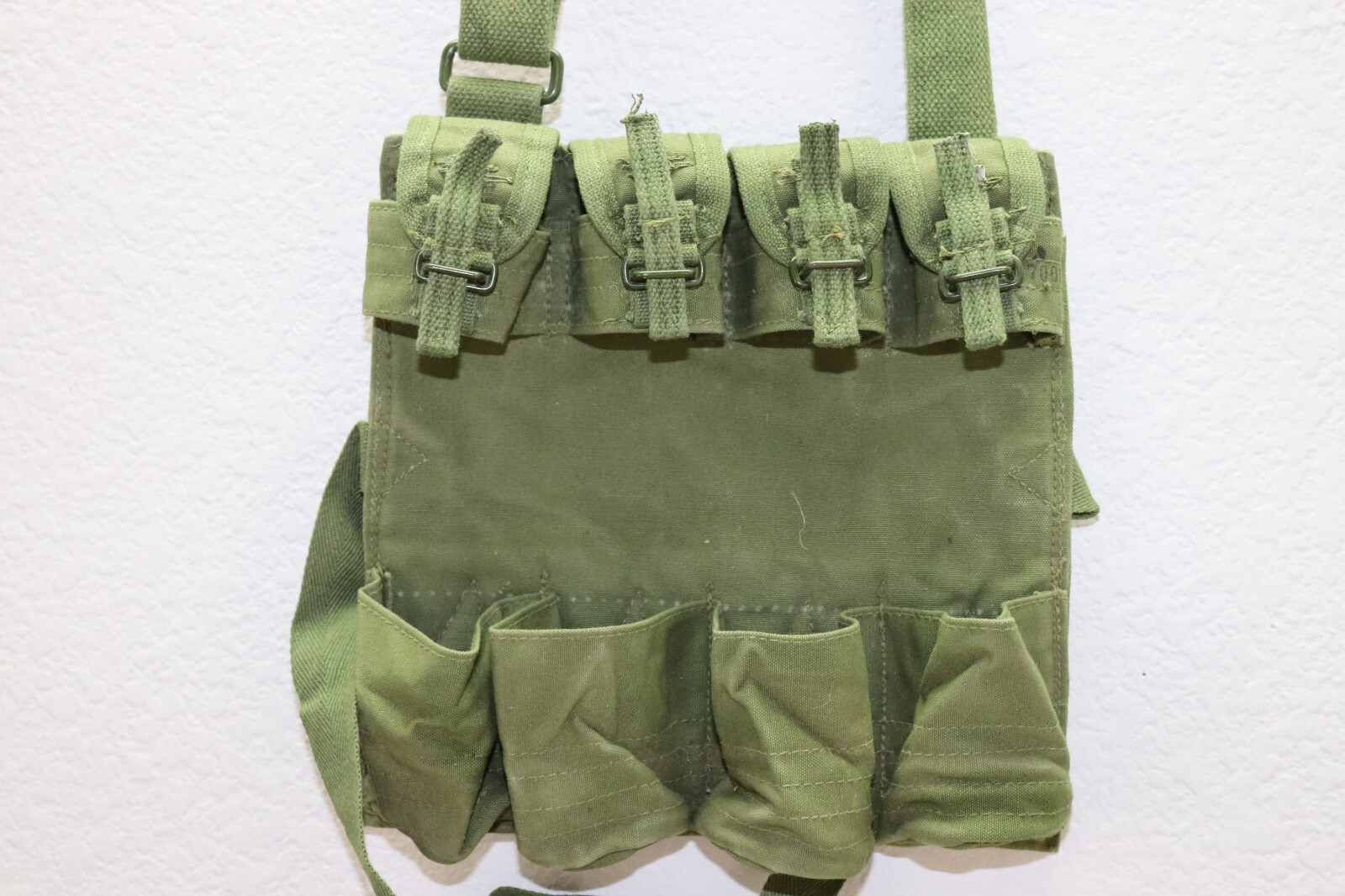 Chinese OD Canvas PLA 4 Stick Grenade carrying Pouch w shoulder strap each E550