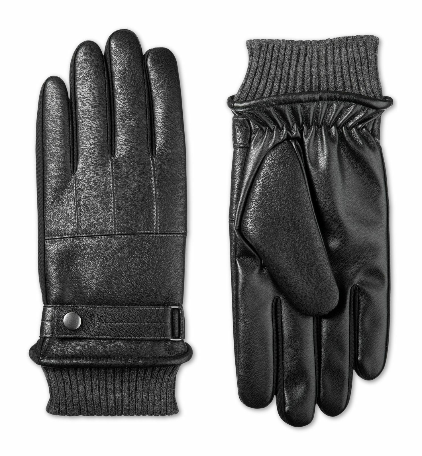 $125 Isotoner Men'S Black Thermaflex Gloves Touchscreen Athletic Winter Size L
