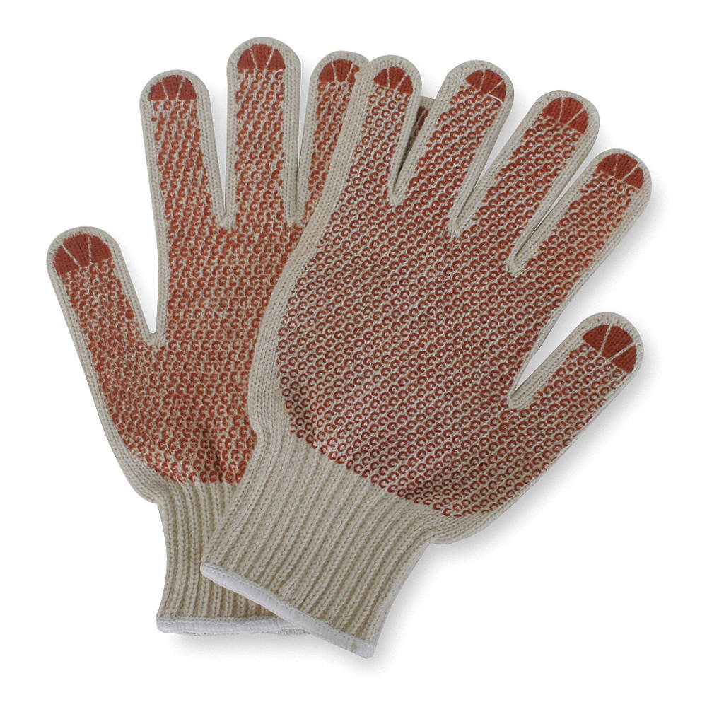 CONDOR 4NGY8 PK 12 Knit Gloves,Beige,S,PR 4NGY8