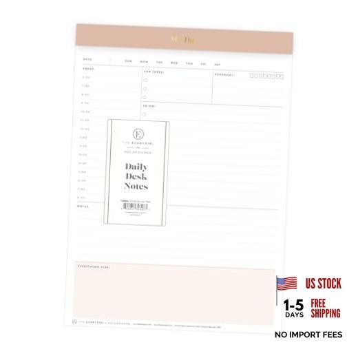 Desk Notes, Undated Daily Notepad, Perforated Pages, Tear 7" x 9" Desert Rose