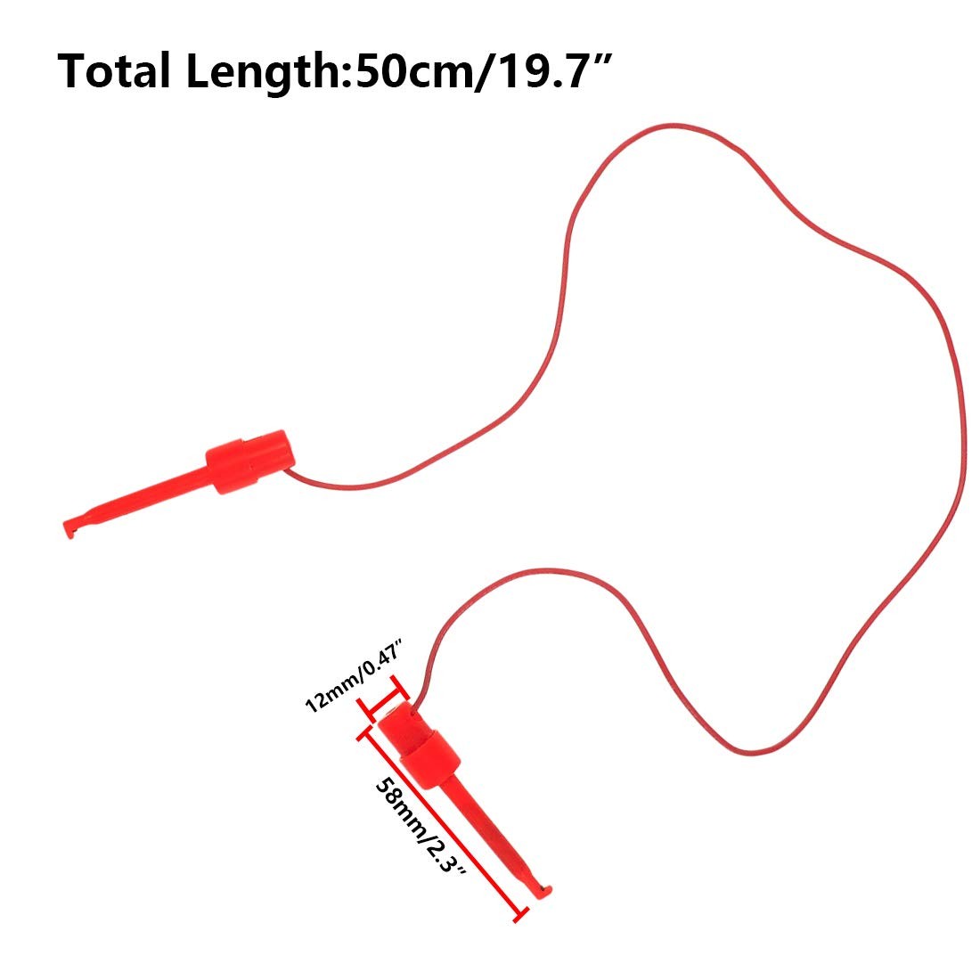 Testing Hook Clip Probe Test Leads Electronics Silicone Test Leads 50cm/19.7inch