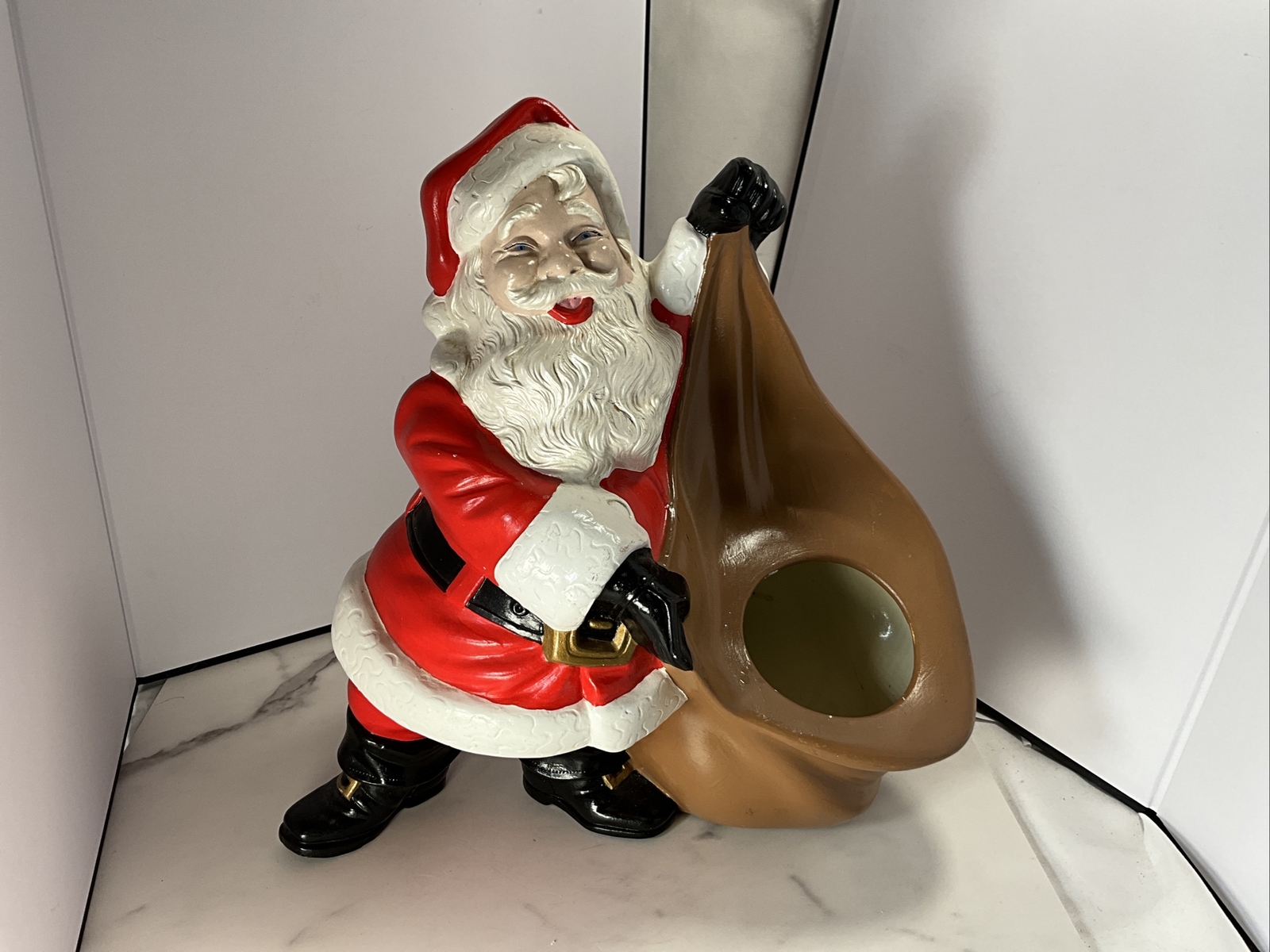 Vintage 1970 Byron Ceramic Santa Planter