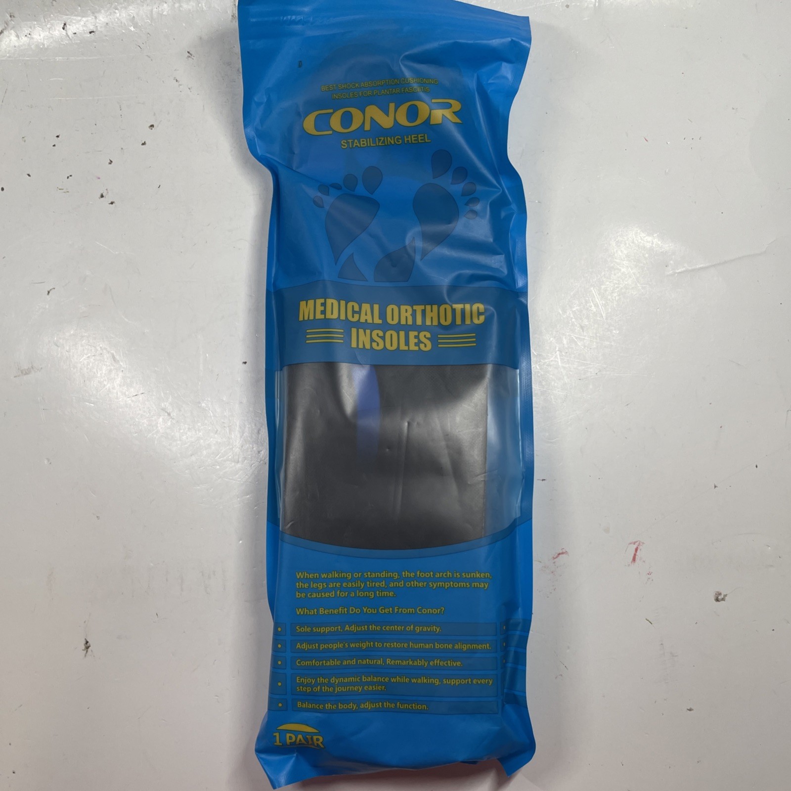 NEW Conor Stabilizing Heel Everyday Pain Relief Insoles F Men 11.5-13, W 12.5+