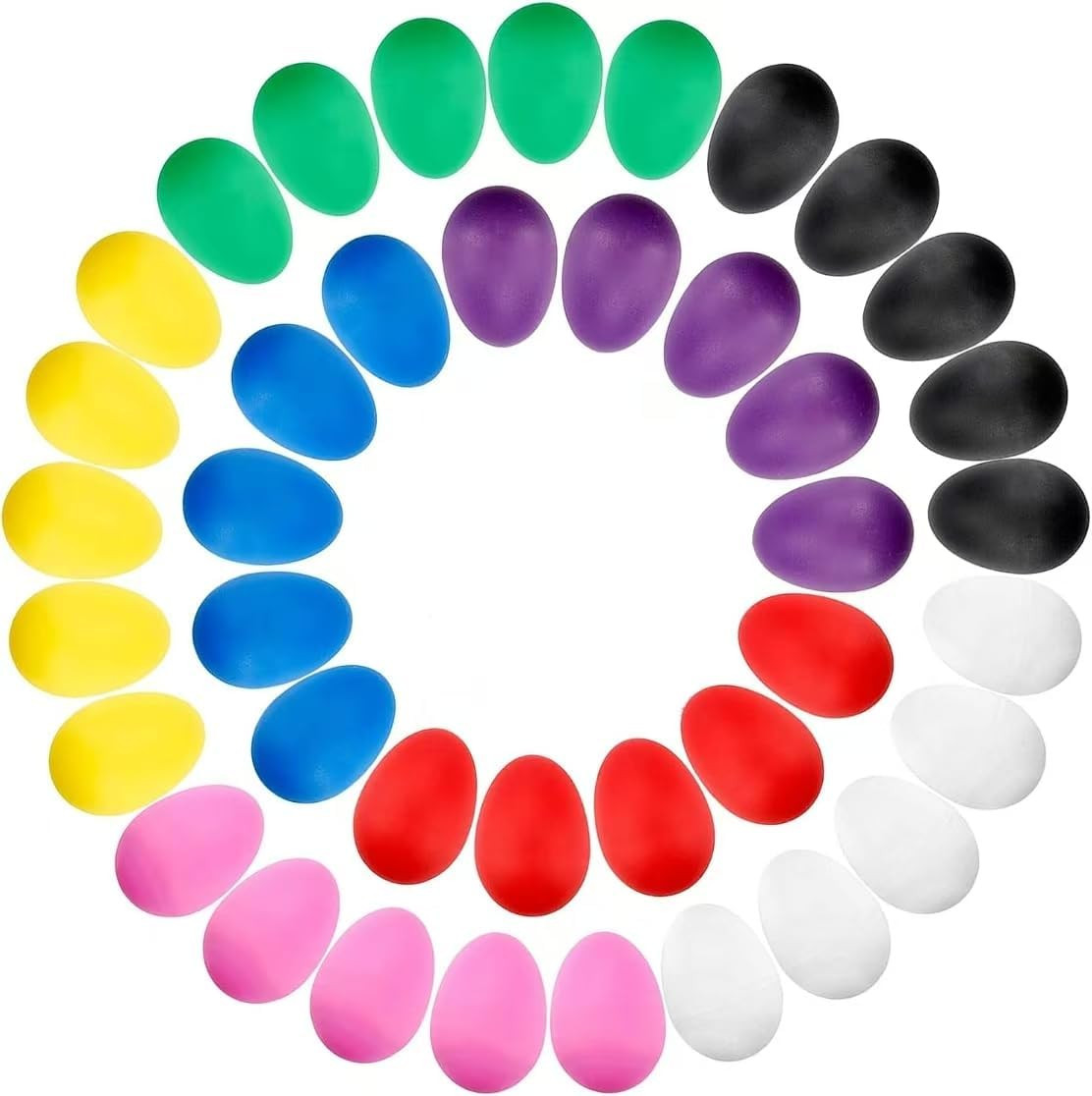 40PCS Plastic Egg Shakers Percussion Musical Maracas Easter Eggs with a Storage