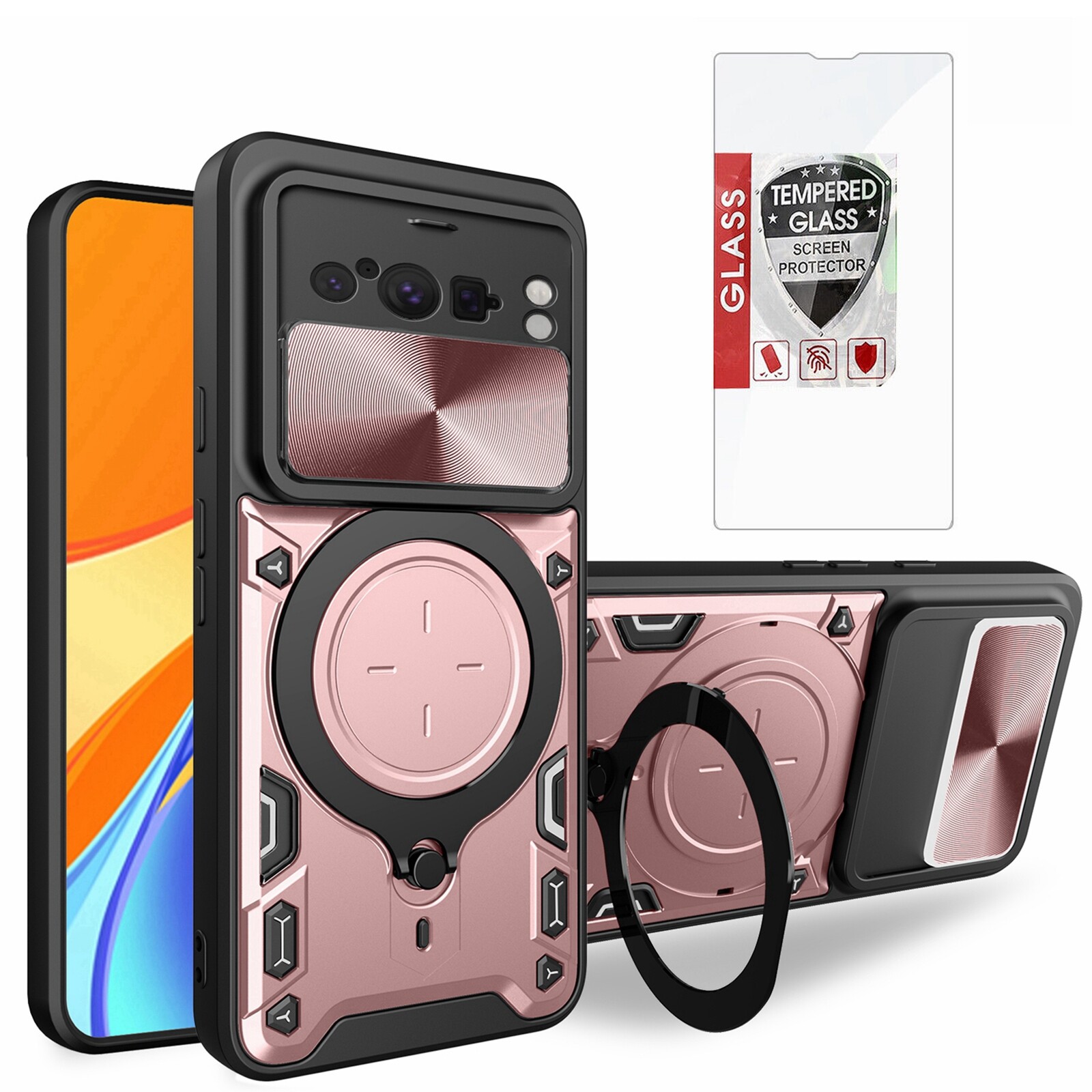 For Google Pixel 8 8 Pro Rugged Shockproof Phone Case Cover Screen Protector